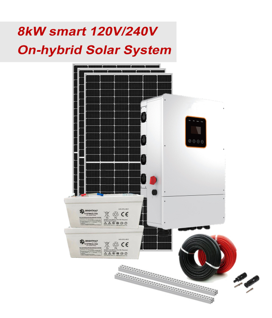 الطاقة الشمسية على النظام الهجين للمنزل أو المزرعة ، استخدم 8kw 24kwh storage 500w solar لوحة شمسية