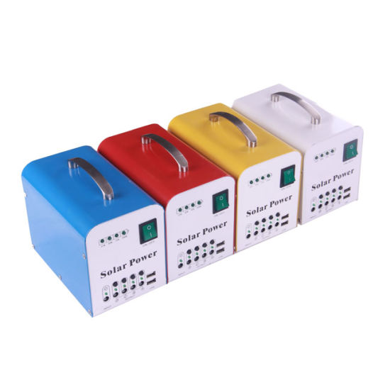 20W نظام الطاقة الشمسية المنزلية مع بطارية وأضواء LED 3W