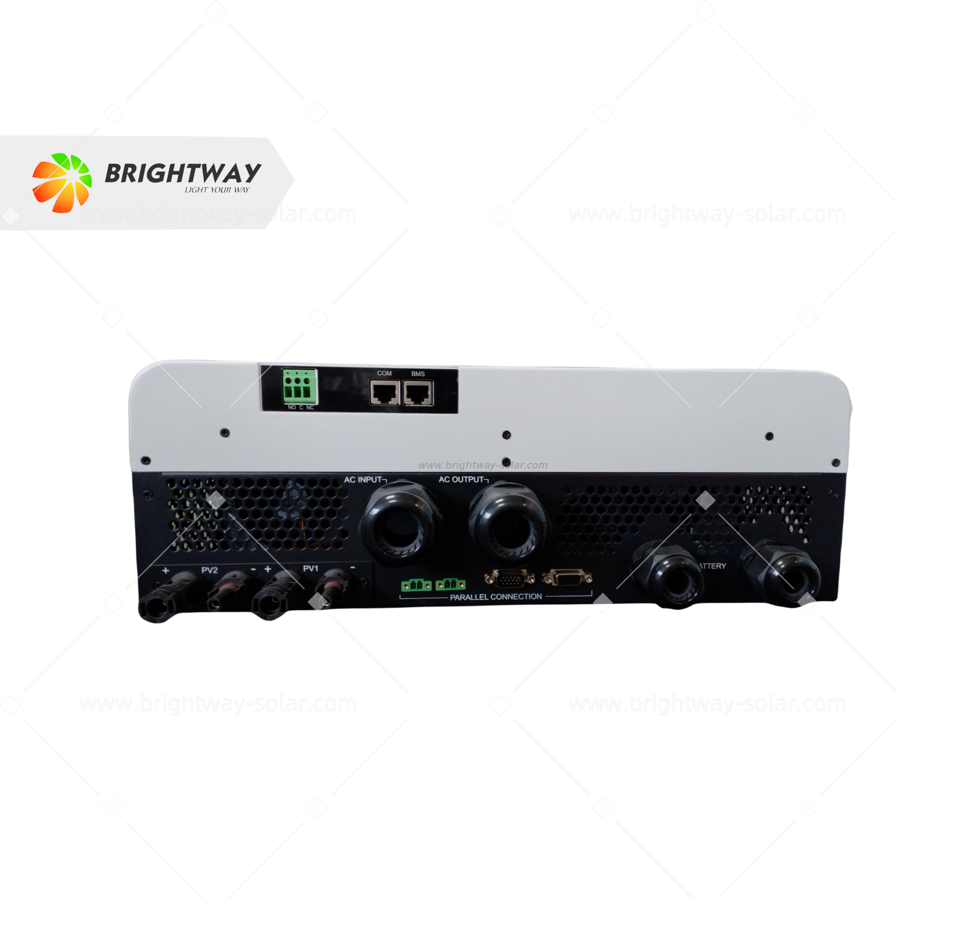 Brightway أحادي الطور DC AC العاكس 11 كيلو وات مع شاشة LCD لنظام الطاقة الشمسية المنزل