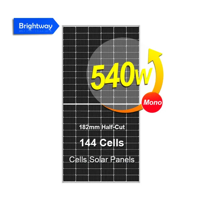 Mono 182mm خلايا نصف قطع الألواح الشمسية 144 خلايا 540W