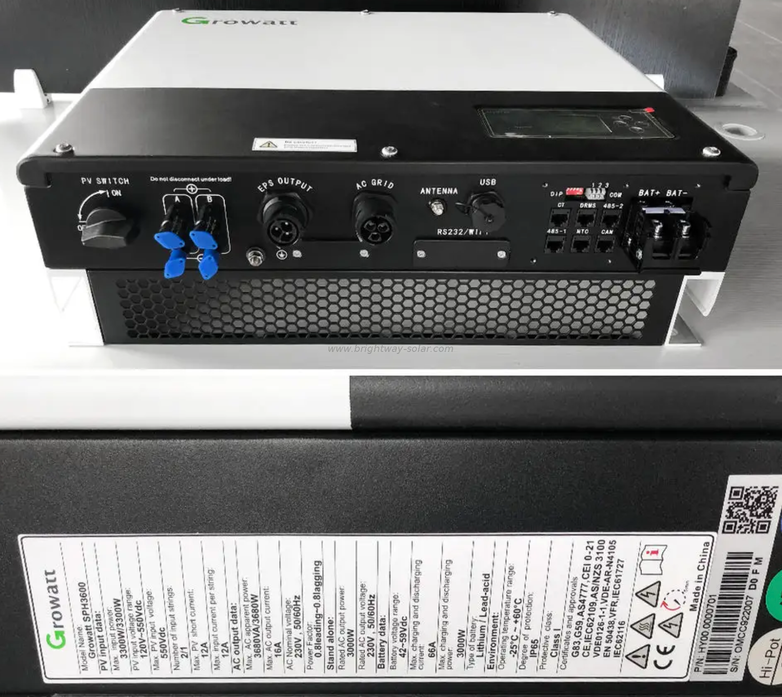 Growatt 5KW Growatt Hybrid inverter في Off Grid Heldter Solar Hybrid Solar Heldter